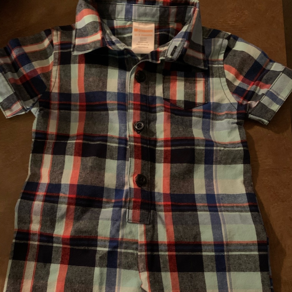 Boys plaid one piece